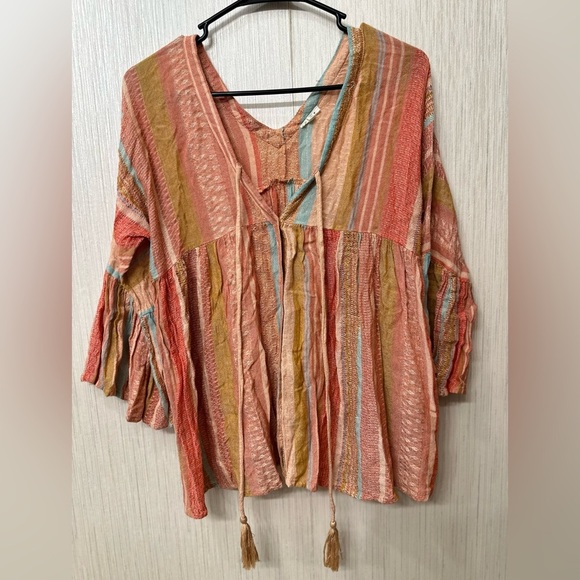 En Creme Tops - En Creme Striped Multicolor Women's Top size S